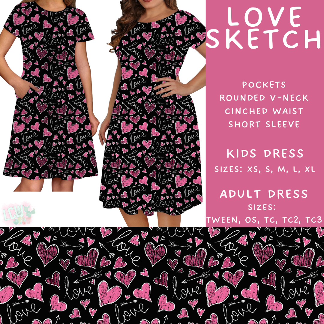 Batch #452 - Mom & Me Love - Closes 11/21 - ETA early Jan - Love Sketch Womens & Girls Dresses