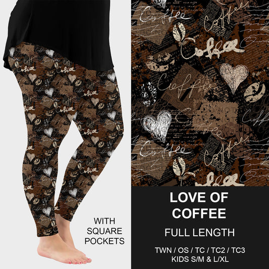 B248 - Preorder Love of Coffee Leggings w/ Pockets (Closes 8/24. ETA late Oct.)