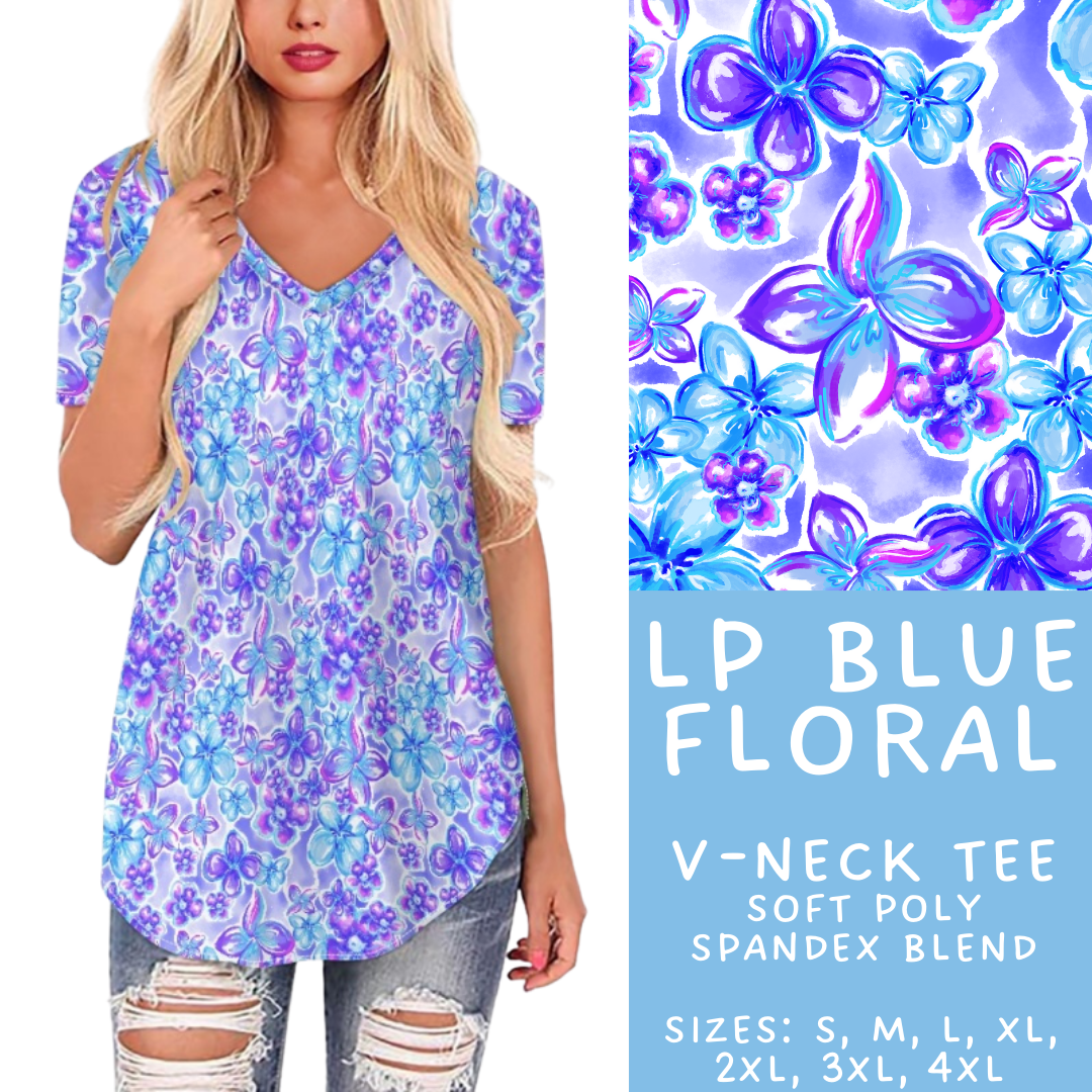 Batch #426 - LP Collection - Closes 10/8 - ETA late Nov - LP Blue Floral V-Neck Tee