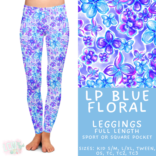 Batch #426 - LP Collection - Closes 10/8 - ETA late Nov - LP Blue Floral Full Length Leggings