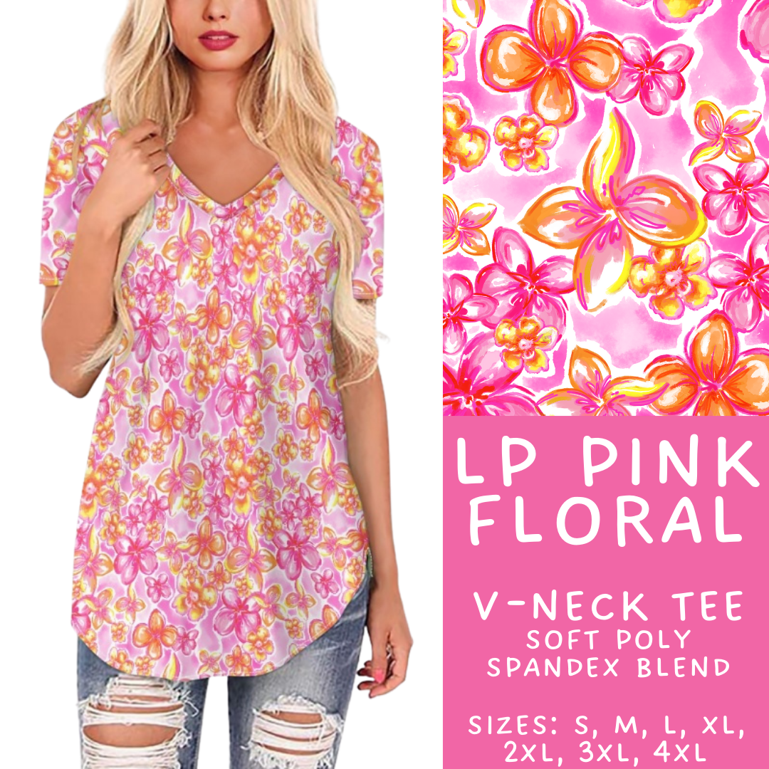 Batch #426 - LP Collection - Closes 10/8 - ETA late Nov - LP Pink Floral V-Neck Tee