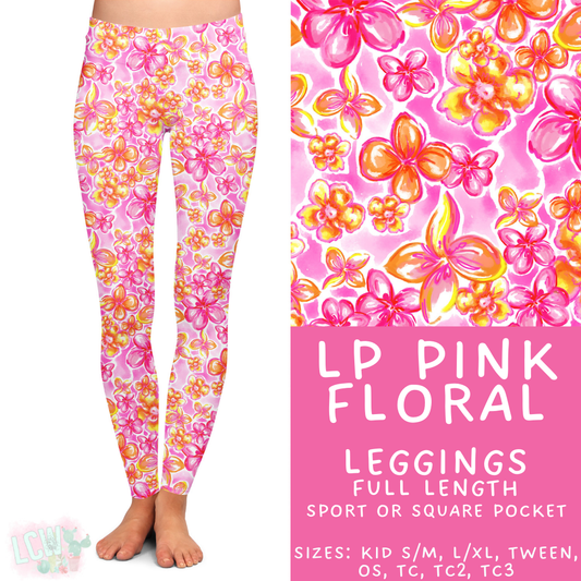 Batch #426 - LP Collection - Closes 10/8 - ETA late Nov - LP Pink Floral Full Length Leggings