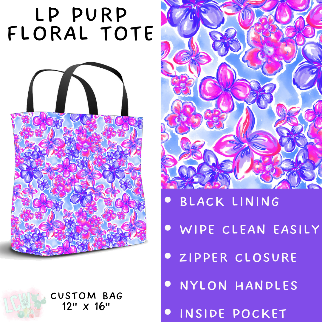 Batch #426 - LP Collection - Closes 10/8 - ETA late Nov - LP Purp Floral Tote