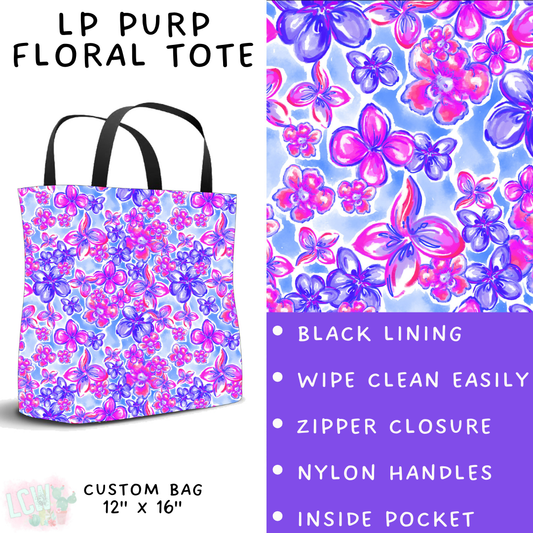 Batch #426 - LP Collection - Closes 10/8 - ETA late Nov - LP Purp Floral Tote