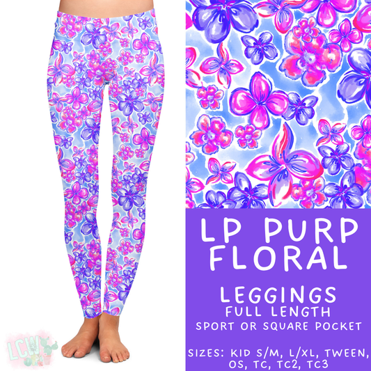 Batch #426 - LP Collection - Closes 10/8 - ETA late Nov - LP Purp Floral Full Length Leggings