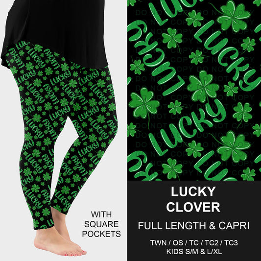 B268 - Preorder Lucky Clover Leggings w/ Pockets (Closes 12/28. ETA: mid Feb.)
