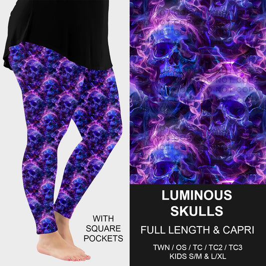 B258 - Preorder Luminous Skulls Leggings w/ Pockets (Closes 11/02. ETA: mid Jan.)
