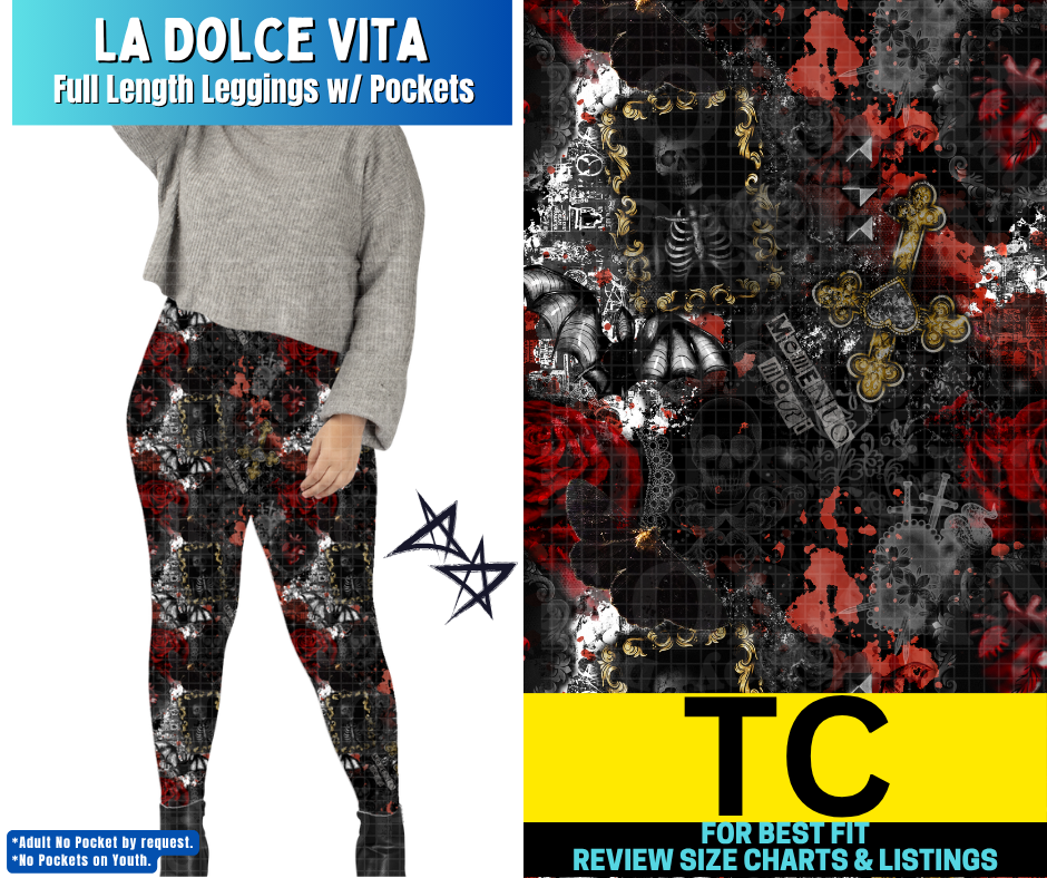 La Dulce Vita Full Length Leggings w/ Pockets - Alonna's Legging Land