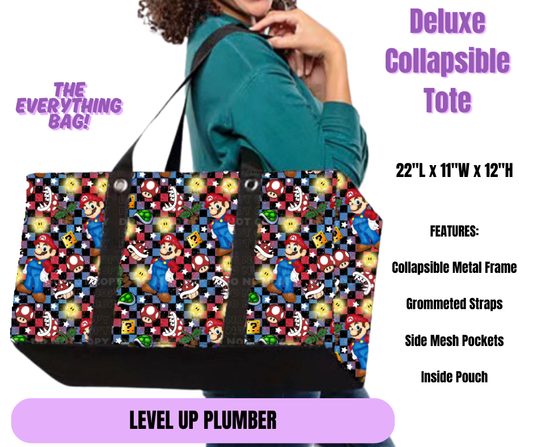 Preorder! Closes 5/19. ETA August. Level Up Plumber Collapsible Tote