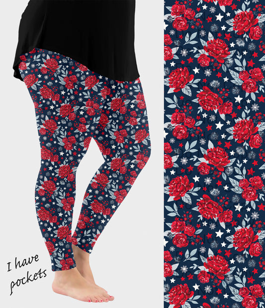 RTS - Liberty Floral Leggings w/ Pockets - Alonna's Legging Land