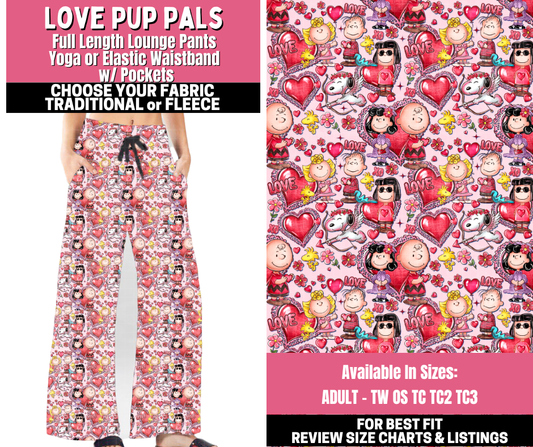 Preorder! Closes 11/19. ETA Jan. Love Pup Pals Lounge Pants Choose Fleece or Traditional