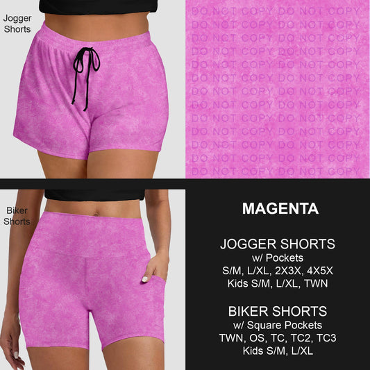 B280 - Preorder Magenta Jogger/Biker Shorts (Closes 3/22. ETA: late May)