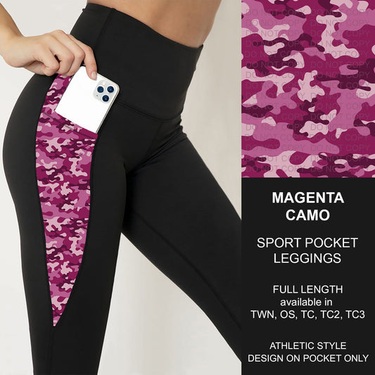 B251 - Preorder Magenta Camo Sport Pocket Leggings (Closes 9/14. ETA: mid Nov.)
