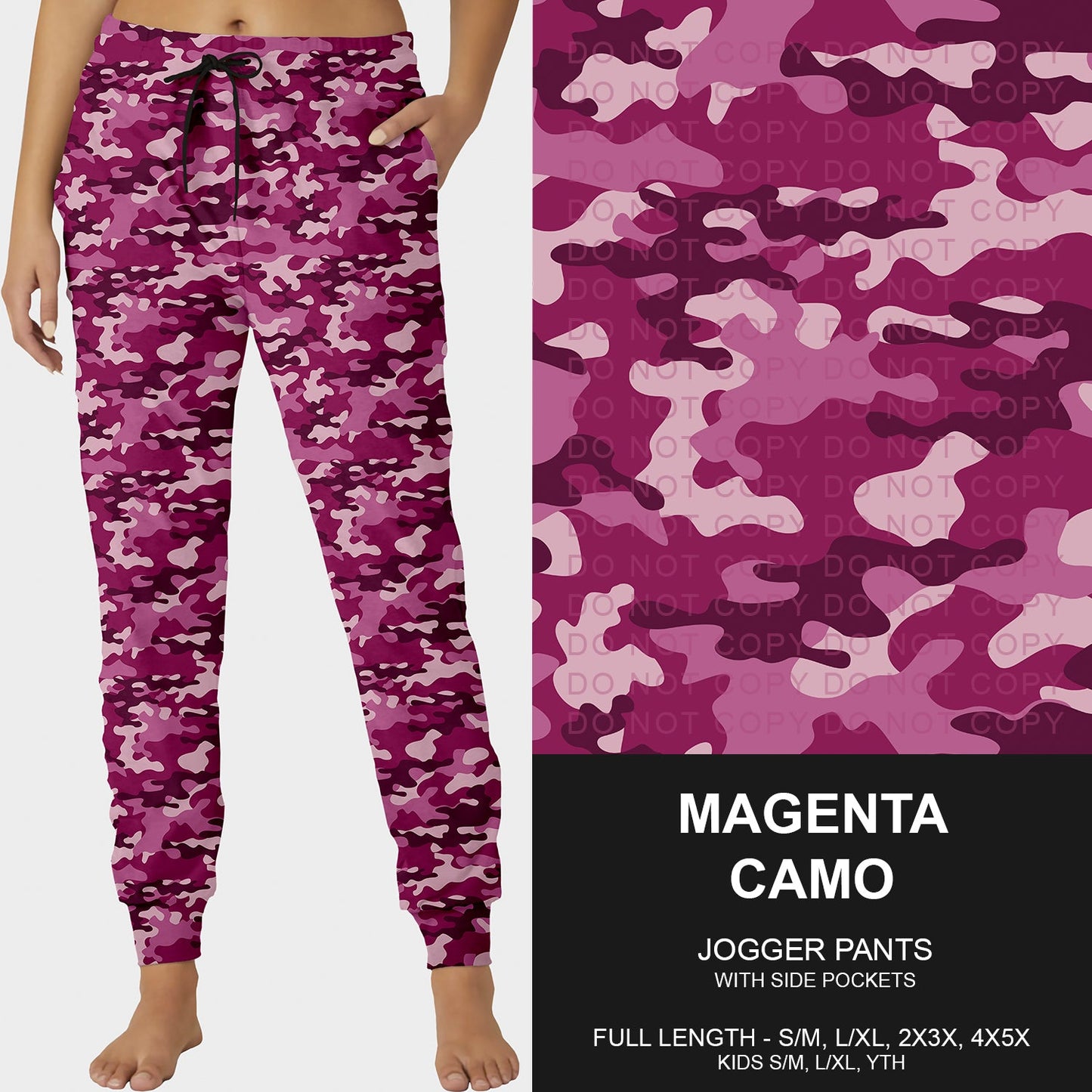 B251 - Preorder Magenta Camo Joggers (Closes 9/14. ETA mid Nov.)