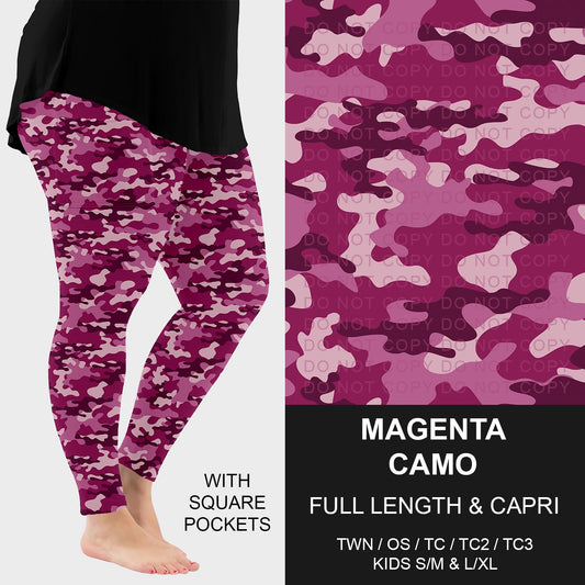 B251 - Preorder Magenta Camo Leggings w/ Pockets (Closes 9/14. ETA: mid Nov.)