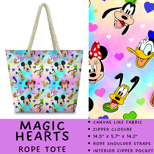 Batch #440 - Magical Character Rope Tote - Closes 10/31 - ETA mid Dec - Magic Hearts Rope Tote
