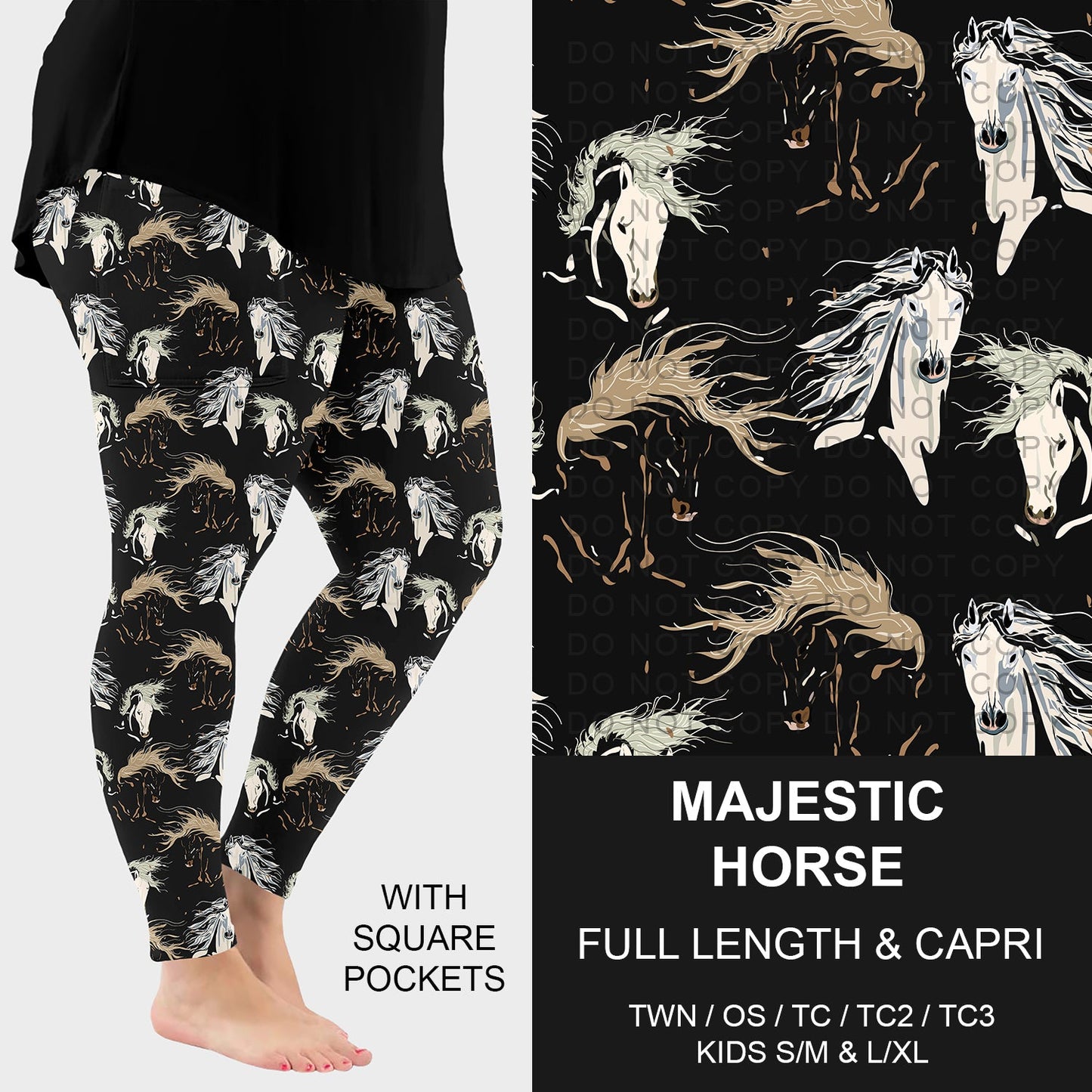 B261 - Preorder Majestic Horse Leggings w/ Pockets (Closes 11/16. ETA: late Jan.)