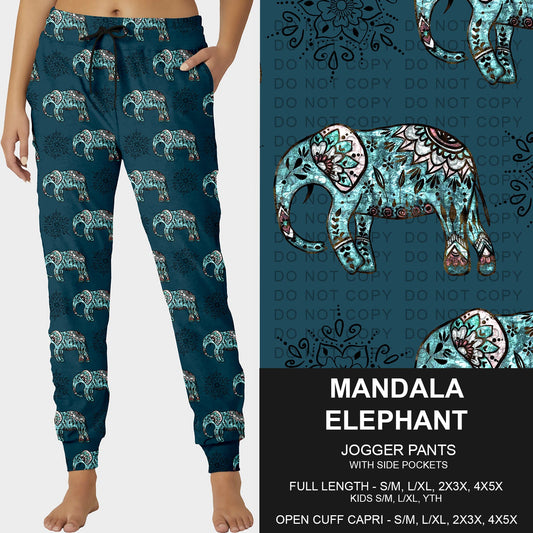 B227- Preorder Mandala Elephant Joggers (Closes 5/04. ETA: mid July)