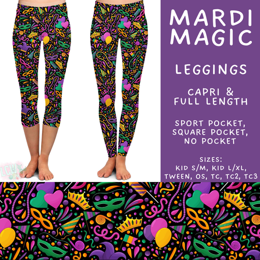 Batch #605 - Mardi Party - Closes 10/28 - ETA late Dec - Mardi Magic Full and Capri Length Leggings