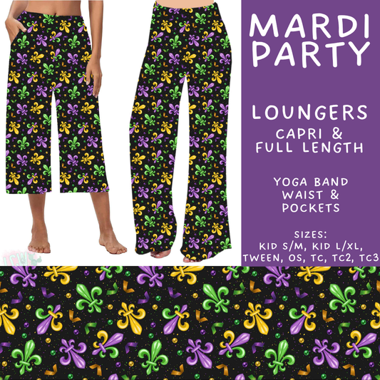 Batch #605 - Mardi Party - Closes 10/28 - ETA late Dec - Mardi Party Capri and Full Length Loungers