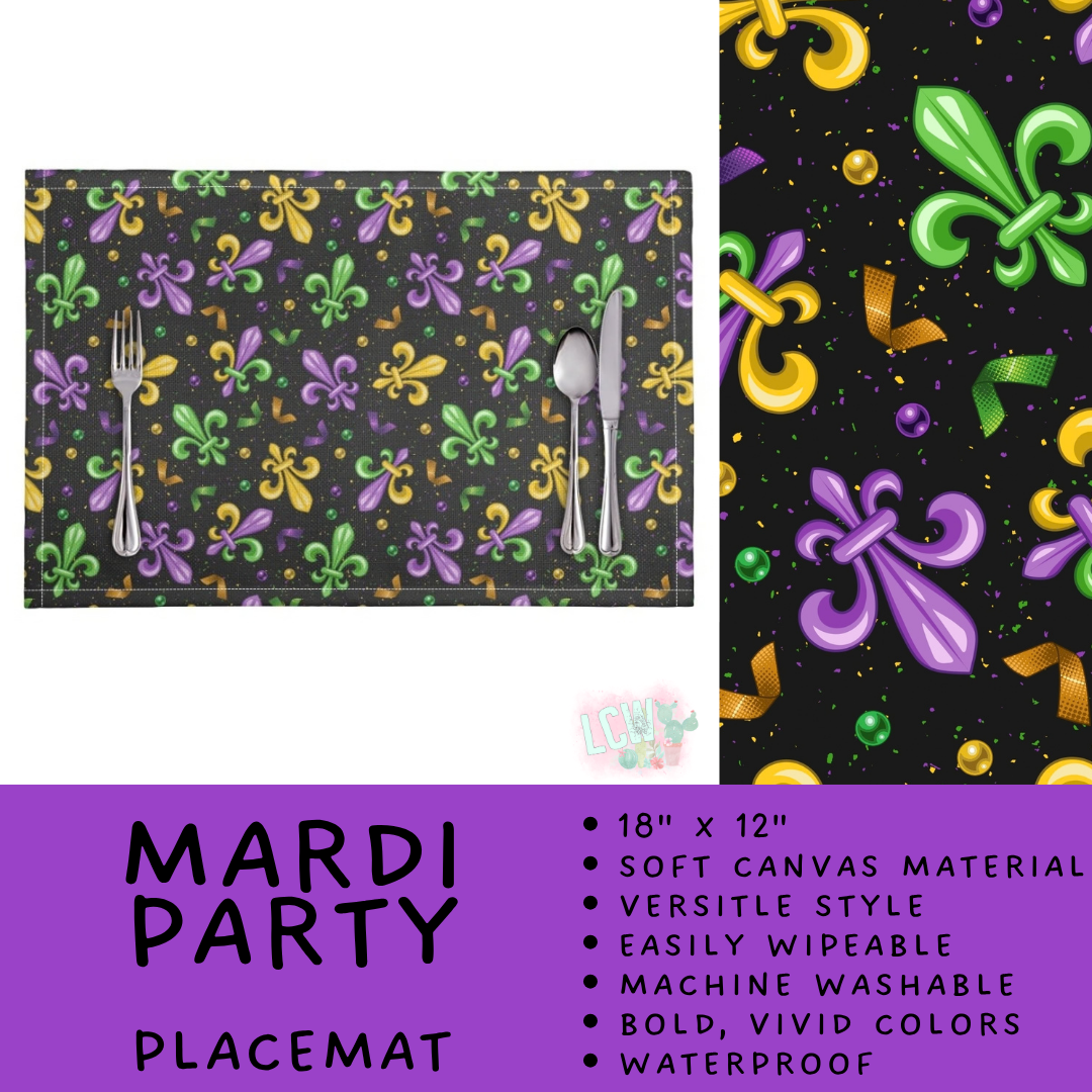 Batch #602 - Table Runners & Placemats - Closes 10/23 - ETA mid Dec - Mardi Party Placemat
