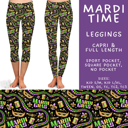 Batch #605 - Mardi Party - Closes 10/28 - ETA late Dec - Mardi Time Full and Capri Length Leggings