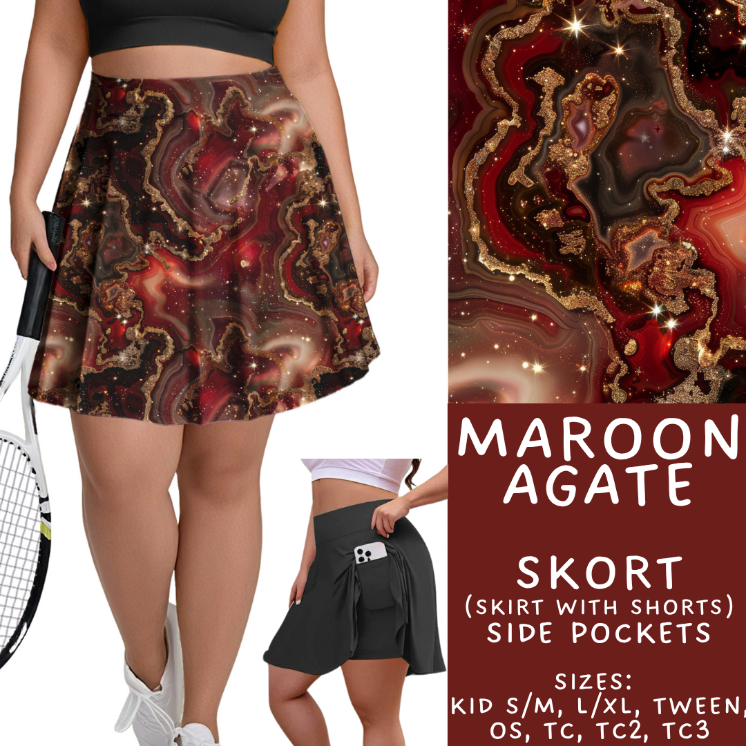 Batch #448 - Agate Collection - Closes 11/17 - ETA early Jan - Maroon Agate Skort