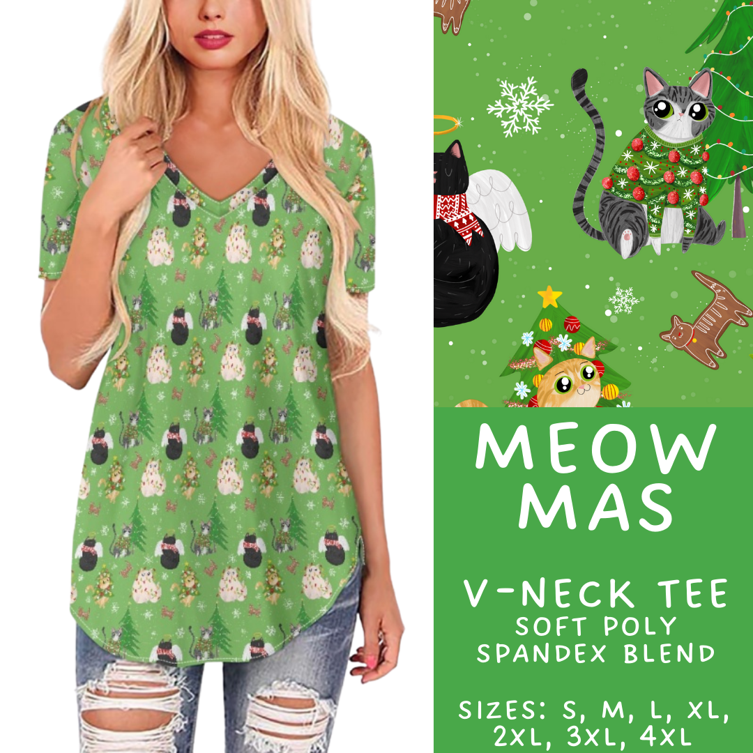 Batch #428 - Christmas Spirit - Closes 10/10 - ETA late Nov - Meow Mas V-Neck Tee