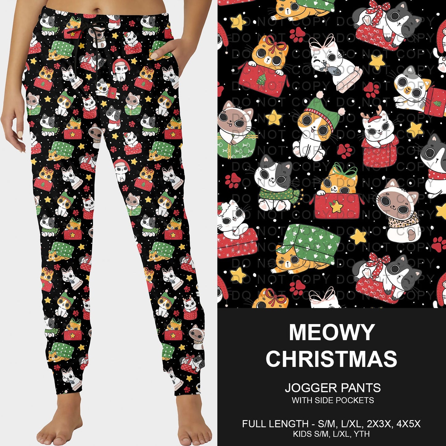 B254 - Preorder Meowy Christmas Joggers (Closes 10/05. ETA early Dec.)