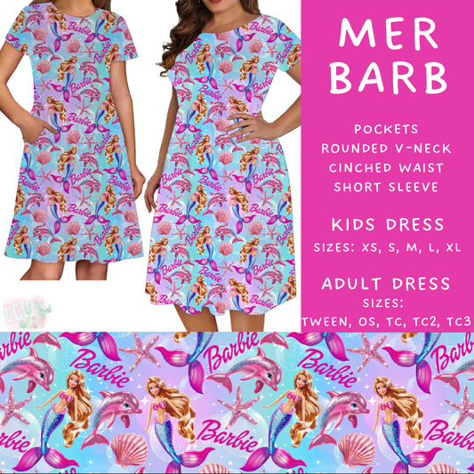 Batch #339 - Character Summer - Closes 5/15 - ETA mid July - Mer Barb Adult & Kids Dresses