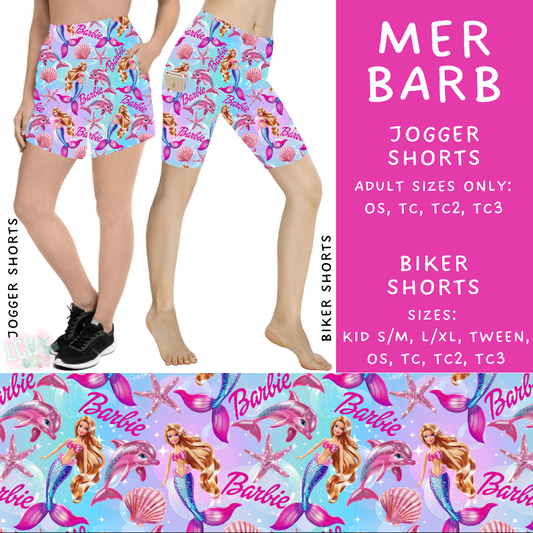 Batch #339 - Character Summer - Closes 5/15 - ETA mid July - Mer Barb Biker & Jogger Shorts