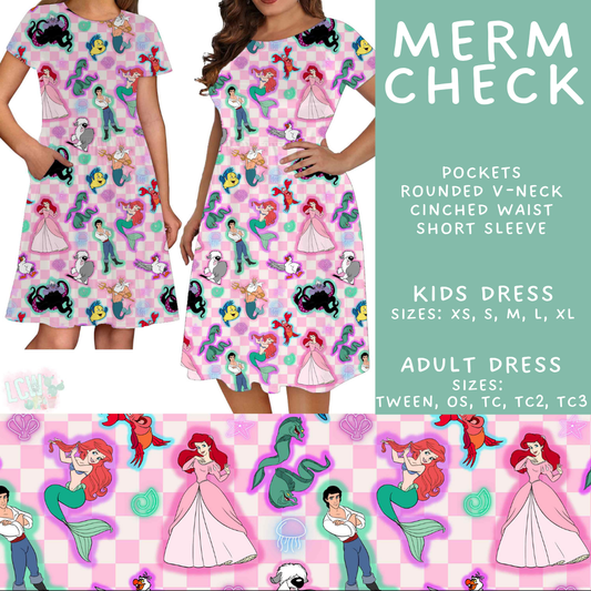 Batch #594 - Magical Faves 25 - Closes 10/5 - ETA early Dec - Merm Check Adult & Kids Dresses