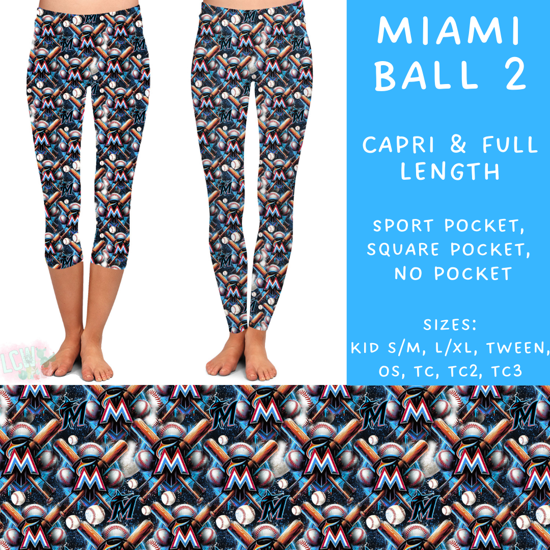 Batch #498 - Strike Out 3 - Closes 3/2 - ETA early May - Miami Ball 2 Full and Capri Length Leggings - Alonna's Legging Land