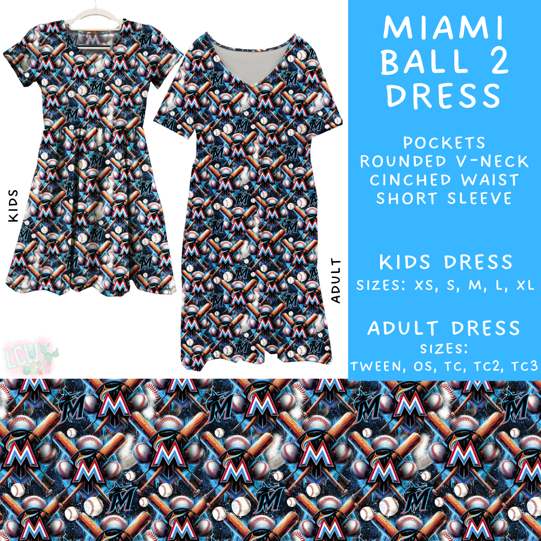 Batch #498 - Strike Out 3 - Closes 3/2 - ETA early May - Miami Ball 2 Adult & Kids Dresses - Alonna's Legging Land
