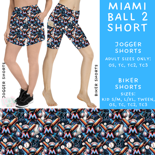Batch #498 - Strike Out 3 - Closes 3/2 - ETA early May - Miami Ball 2 Biker & Jogger Shorts - Alonna's Legging Land
