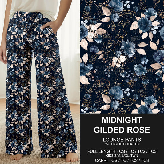 B317 - Preorder Midnight Gilded Rose Lounge Pants (Closes 10/18. ETA: late Dec.)