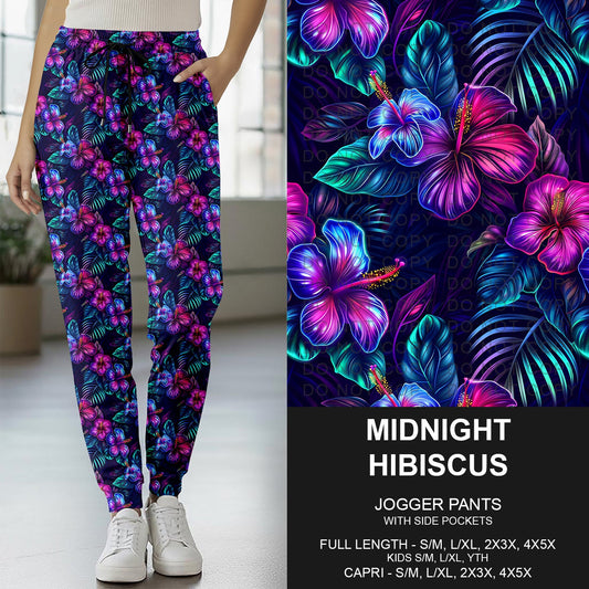 B273 - Preorder Midnight Hibiscus Joggers (Closes 2/15. ETA: late April)