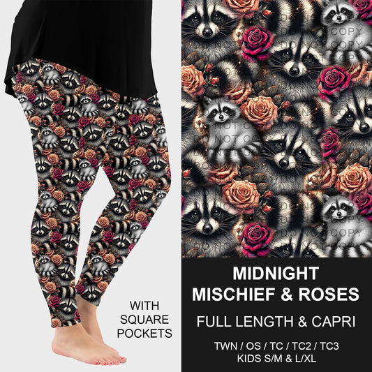 B269 - Preorder Midnight Mischief and Roses Leggings w/ Pockets (Closes 12/28. ETA: early March)