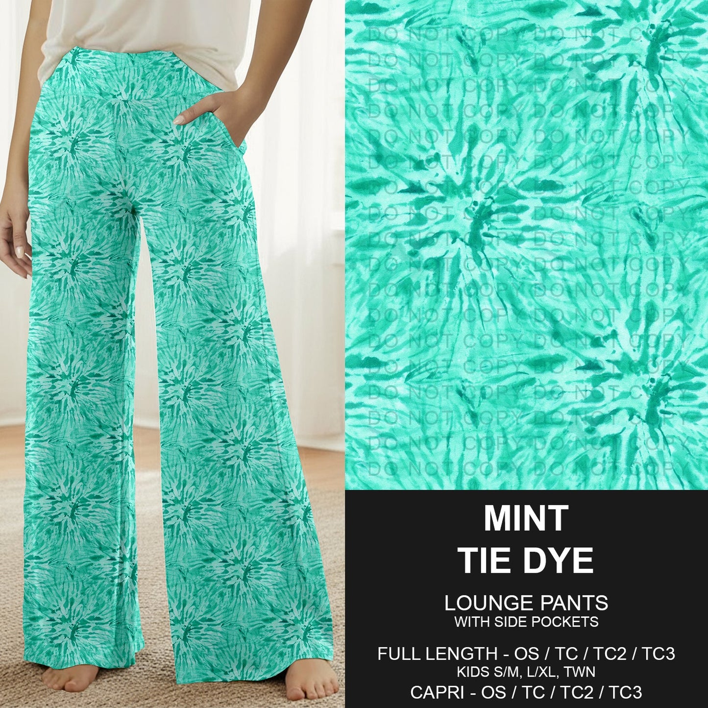 B279 - Preorder Mint Tie Dye Lounge Pants (Closes 3/18. ETA: late May)