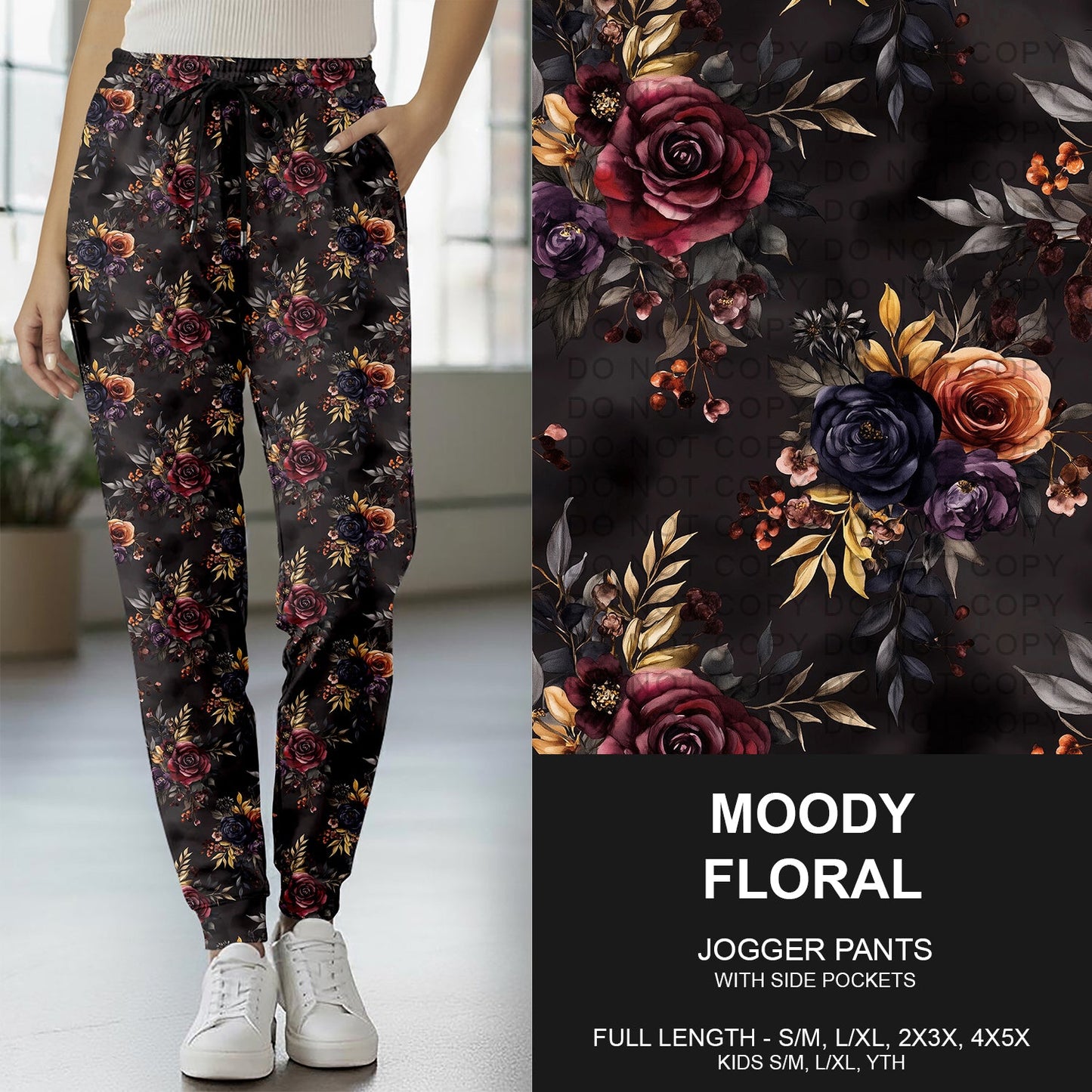 B262 - Preorder Moody Floral Joggers (Closes 11/23. ETA late Jan.)