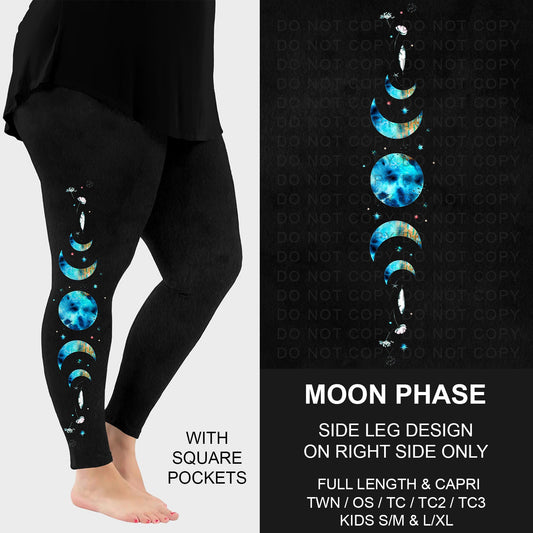 B249 - Preorder Moon Phase Side Design Leggings w/ Pockets (Closes 8/31. ETA: late Oct.)