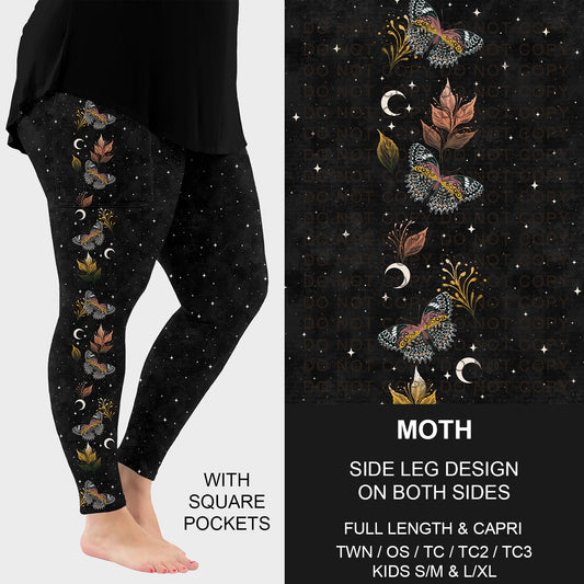 B249 - Preorder Moth Side Design Leggings w/ Pockets (Closes 8/31. ETA: late Oct.)