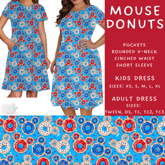 Batch #338 - Magical 4th of July - Closes 5/7 - ETA mid June - Mouse Donuts Adult & Kids Dresses