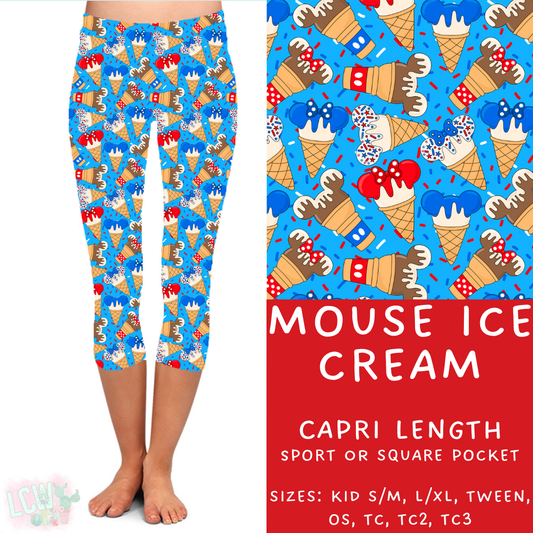 Batch #338 - Magical 4th of July - Closes 5/7 - ETA mid June - Mouse Ice Cream Capri Length Leggings