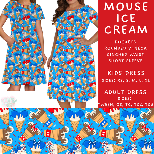 Batch #338 - Magical 4th of July - Closes 5/7 - ETA mid June - Mouse Ice Cream Adult & Kids Dresses