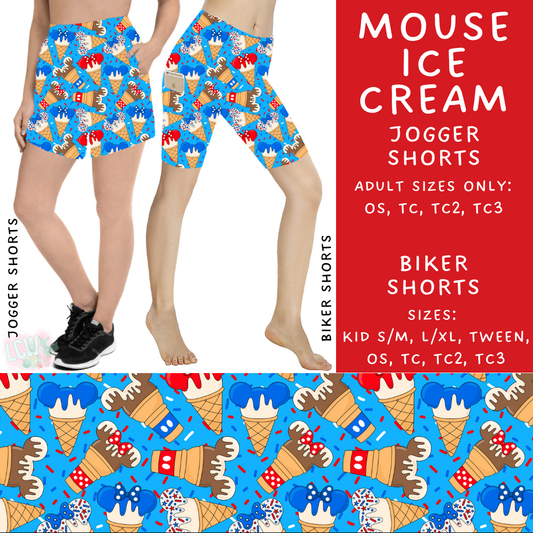 Batch #338 - Magical 4th of July - Closes 5/7 - ETA mid June - Mouse Ice Cream Biker & Jogger Shorts