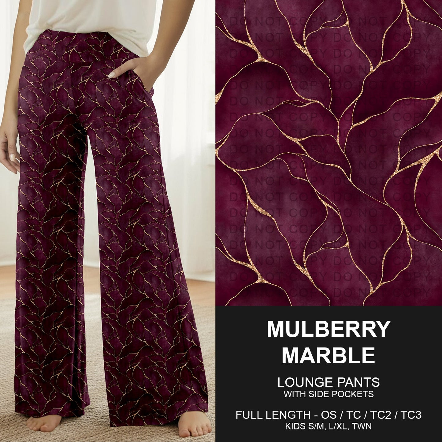 B261 - Preorder Mulberry Marble Lounge Pants (Closes 11/16. ETA late Jan.)