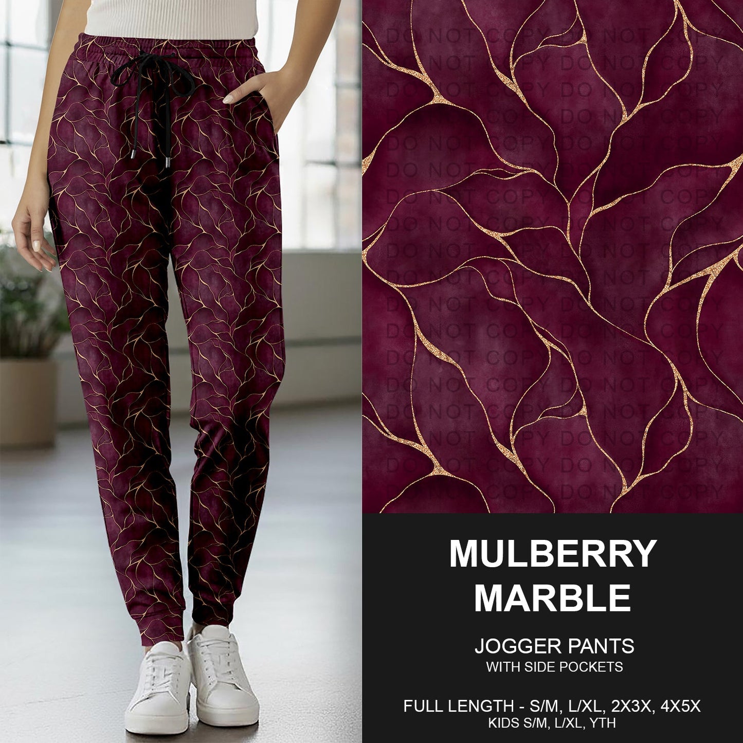 B261 - Preorder Mulberry Marble Joggers (Closes 11/16. ETA late Jan.)