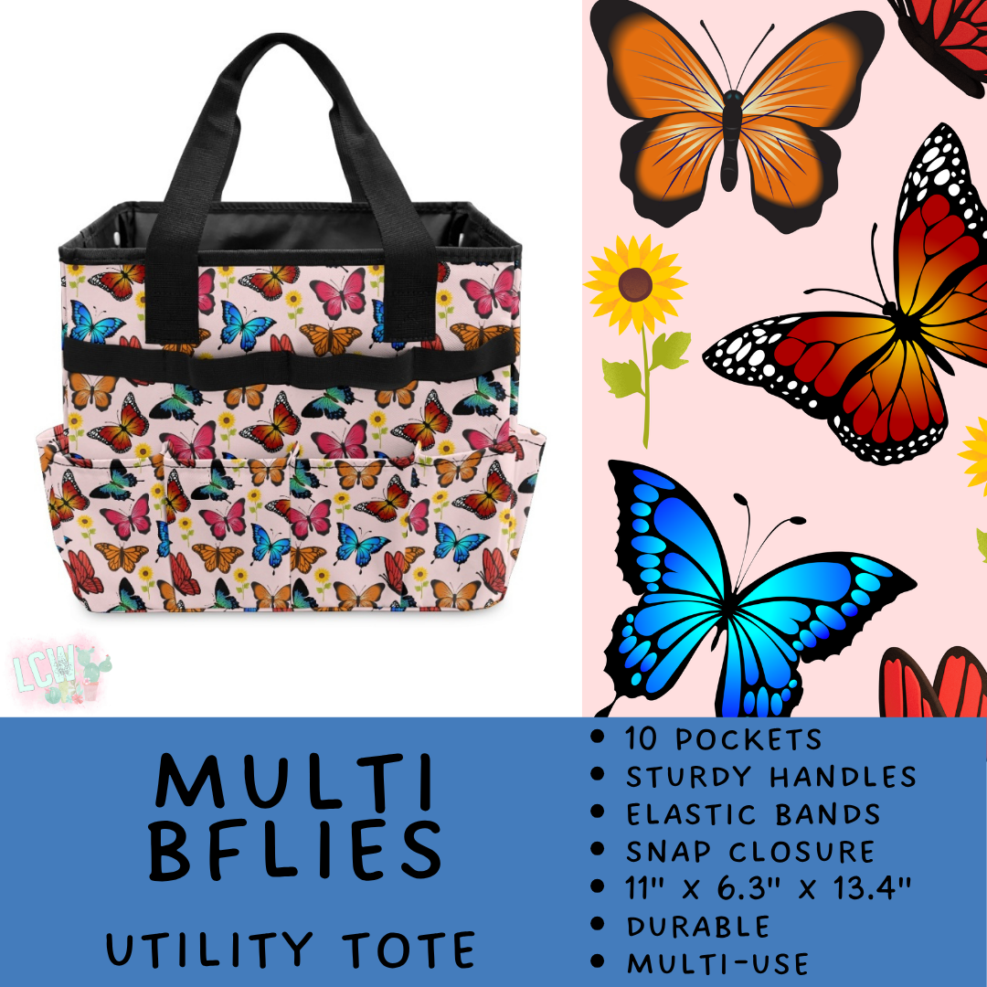 Batch #549 - Utility Tote 2 - Closes 6/29 - ETA late August - Multi BFlies Utility Tote