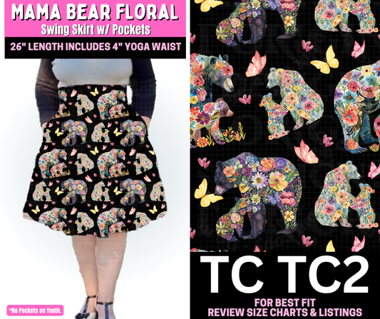 Mama Bear Floral Swing Skirt